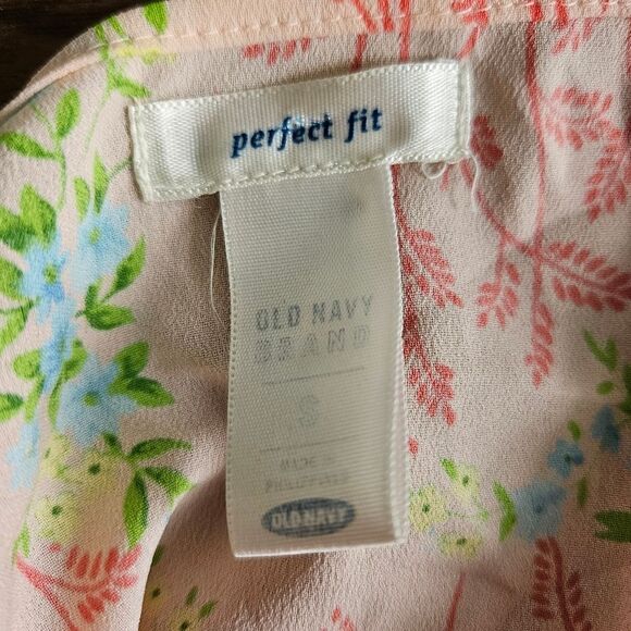 Y2K Old Navy Perfect Fit Pink Floral Babydoll Tank Top Women's Small Fairycore - Picture 8 of 9